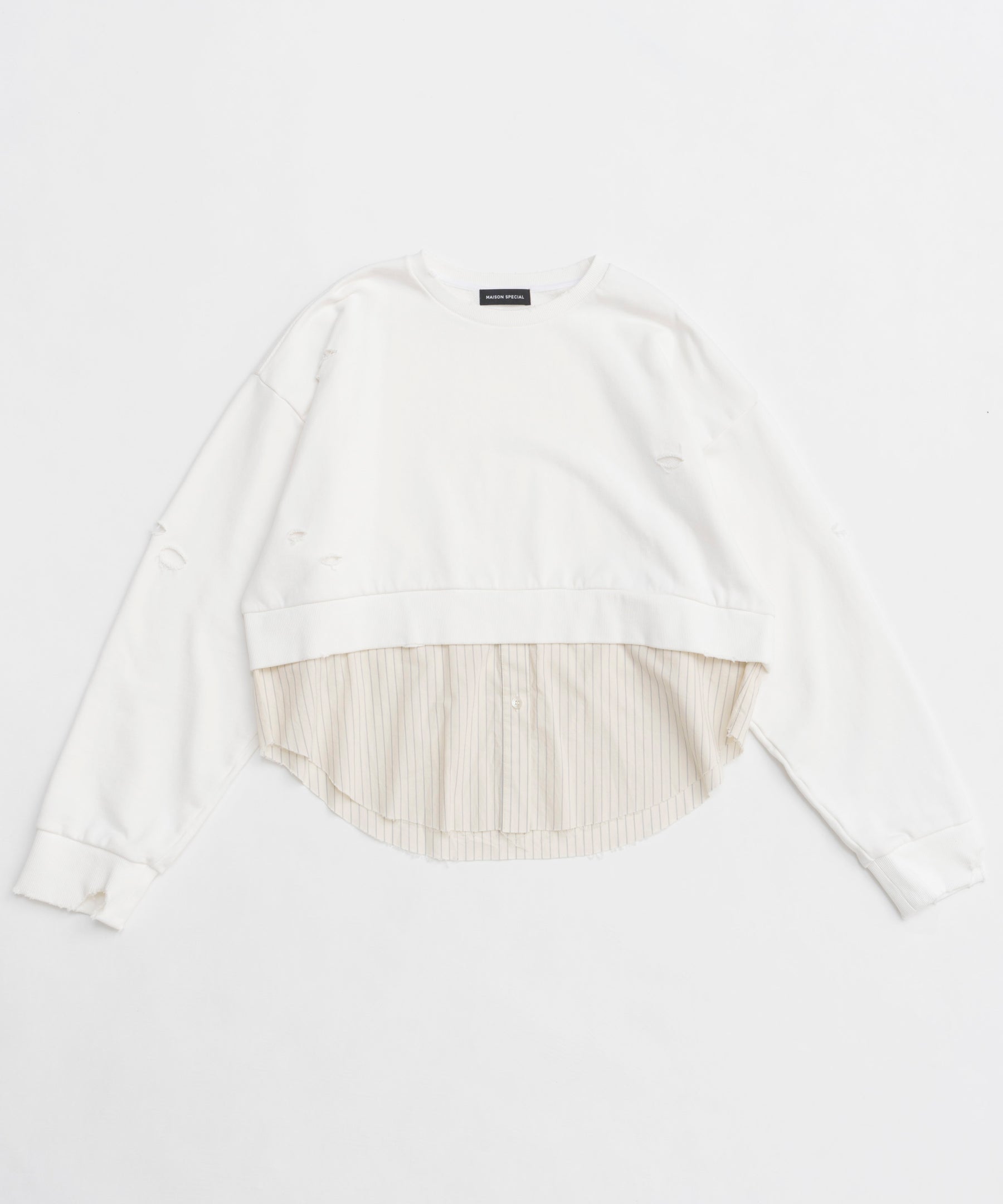 【25SPRING PRE-ORDER】Shirt Layered Crush Processing Sweatshirt