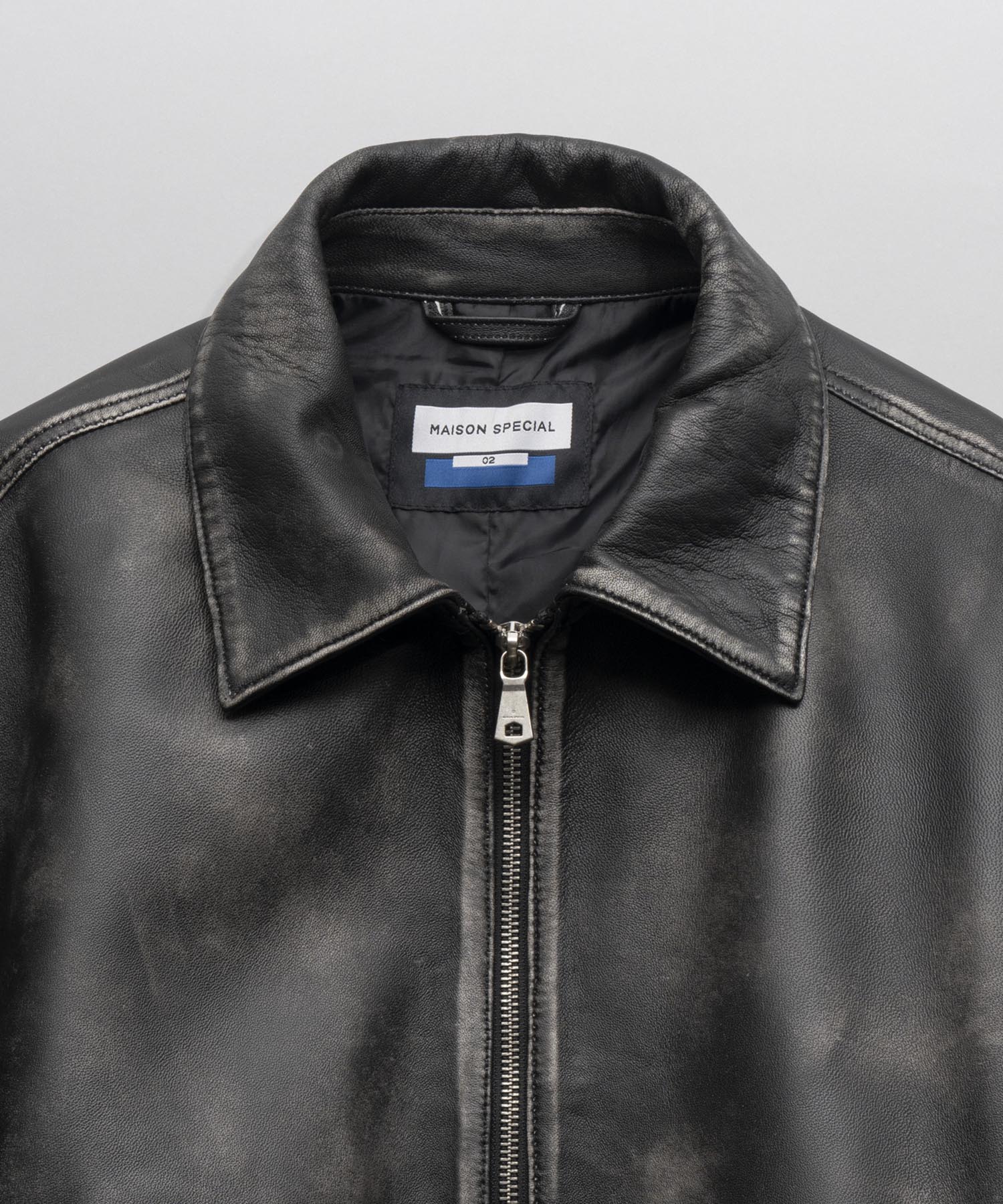 [24AW Pre-Order] Sheep Leather Prime-Over Single Rider Collaled Jacket