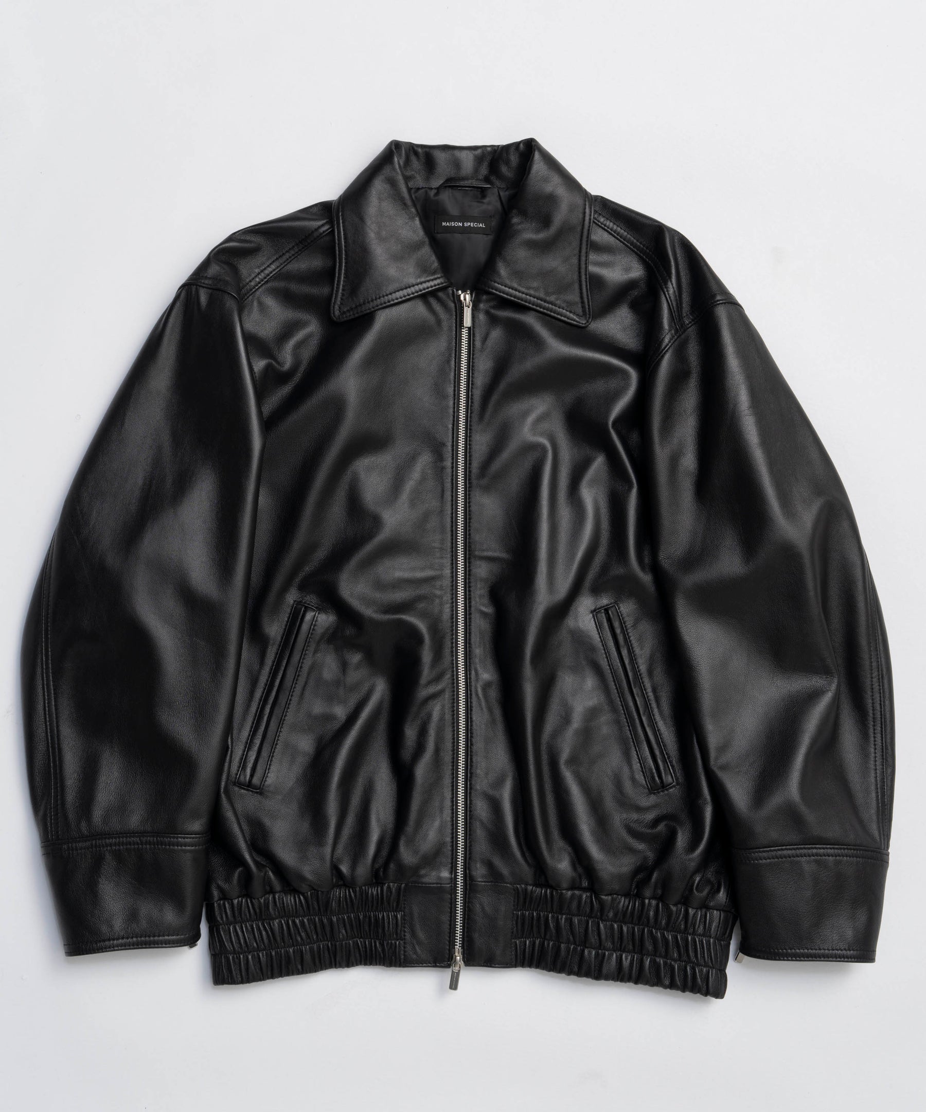 25WINTER PRE-ORDER】Oversized Real Leather Zip Blouson