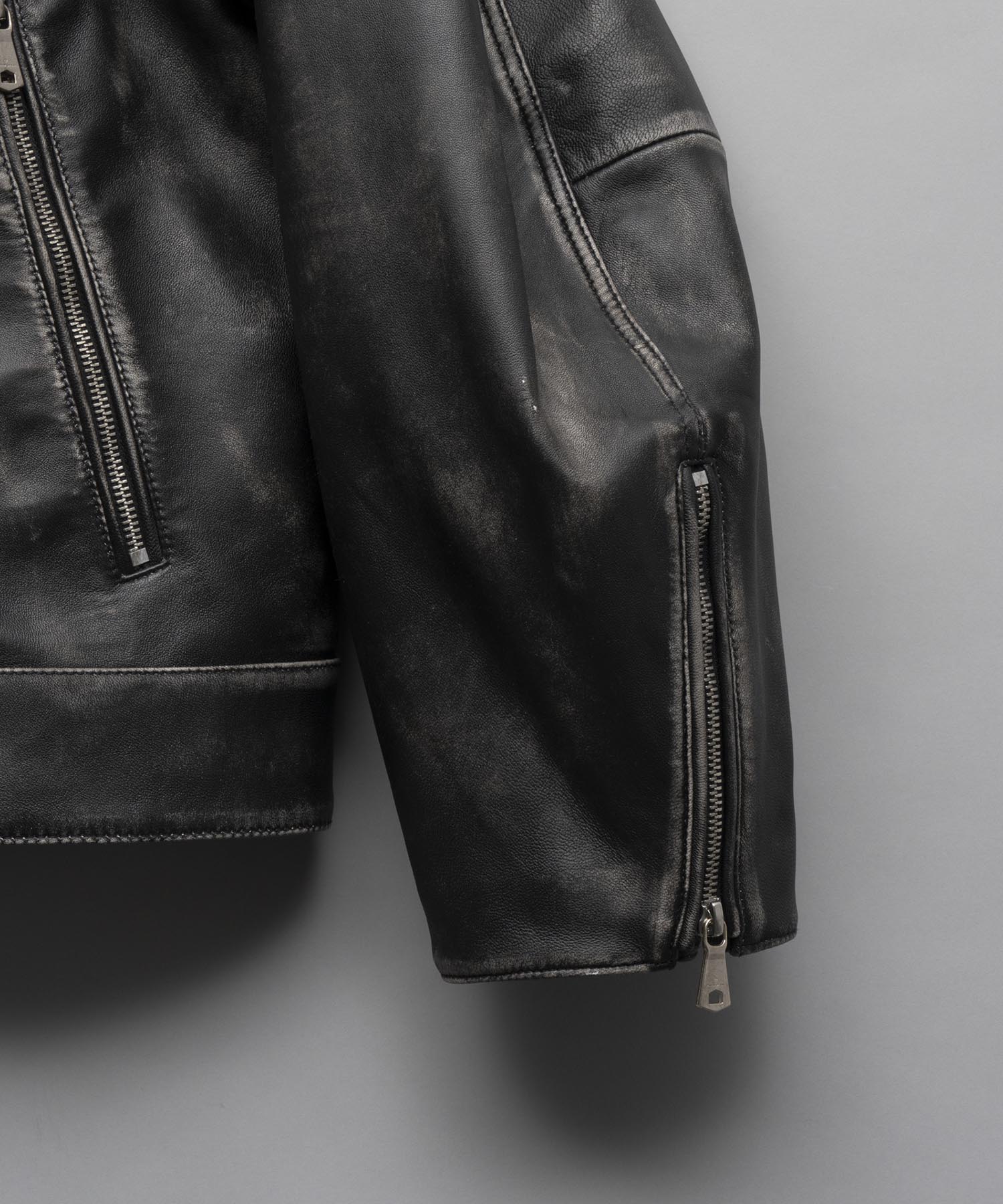 [24AW Pre-Order] Sheep Leather Prime-Over Single Rider Collaled Jacket