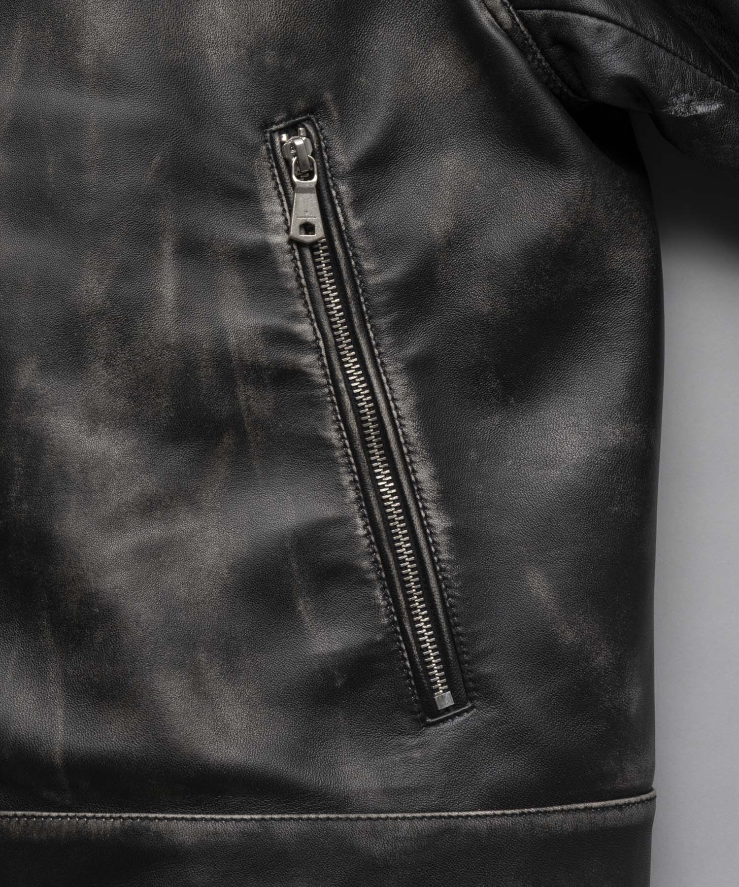 [24AW Pre-Order] Sheep Leather Prime-Over Single Rider Collaled Jacket