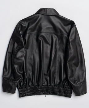Oversized Real Leather Zip Blouson