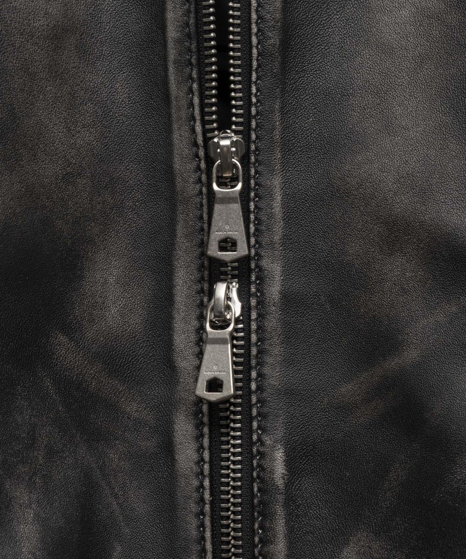 [24AW Pre-Order] Sheep Leather Prime-Over Single Rider Collaled Jacket