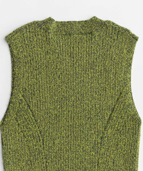 Curl Yarn Short Length Sleeveless Knit Tops