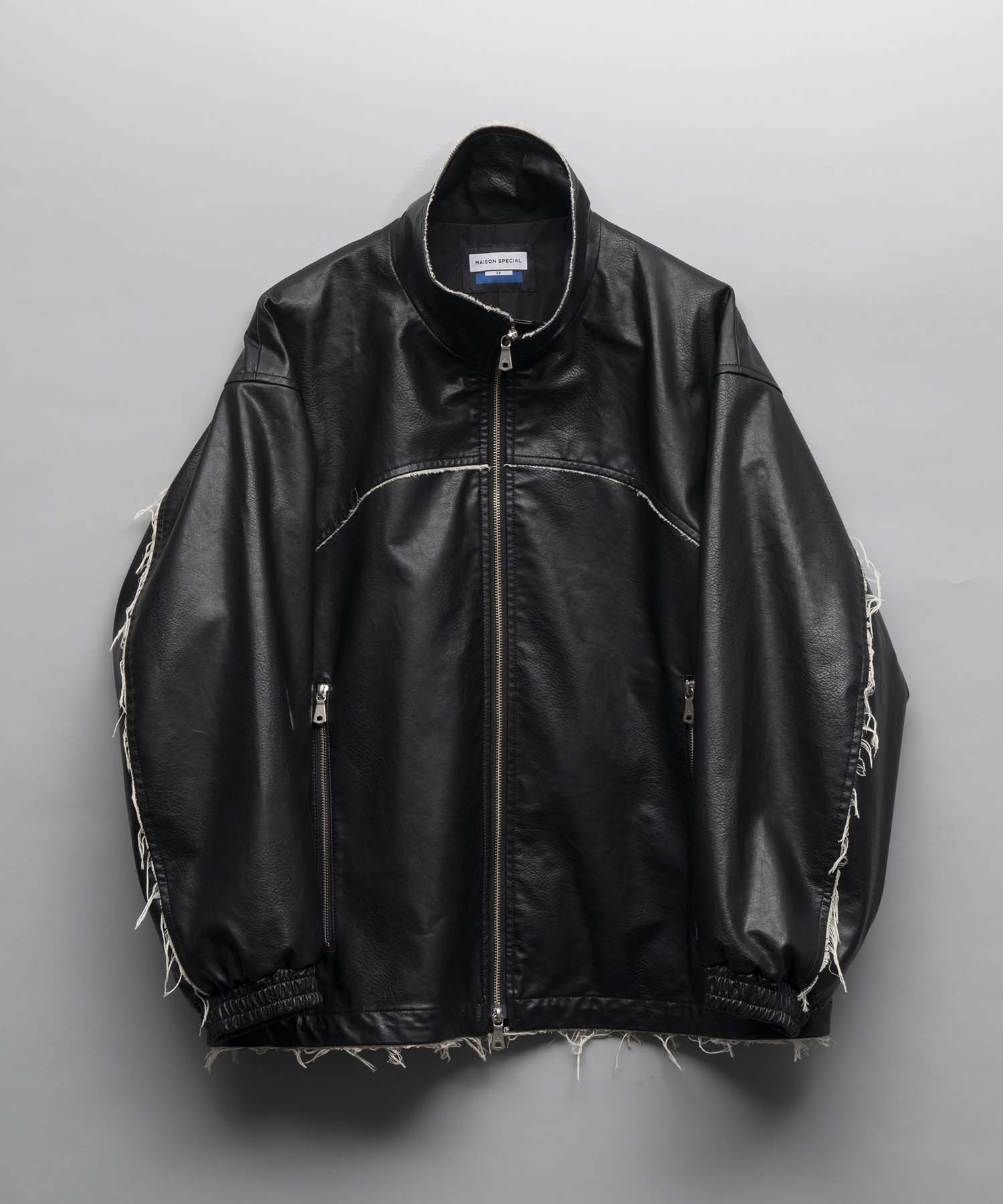 [24AW Pre-Order] Artificial Leather Prime-Over Zip-Up Blouson