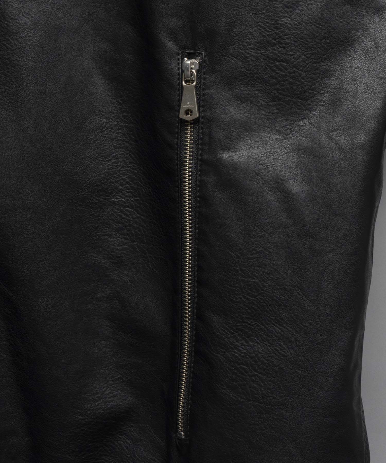 [24AW Pre-Order] Artificial Leather Prime-Over Zip-Up Blouson