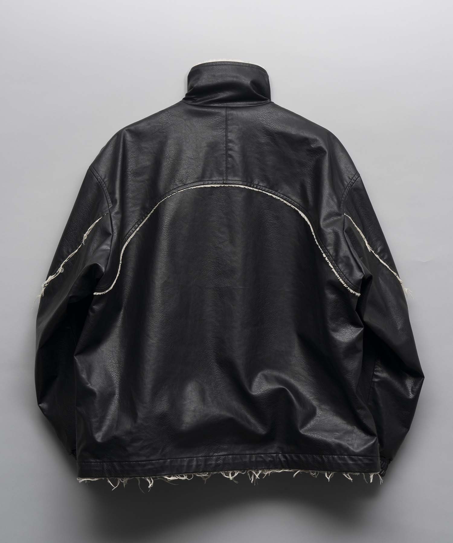 [24AW Pre-Order] Artificial Leather Prime-Over Zip-Up Blouson