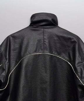 [24AW Pre-Order] Artificial Leather Prime-Over Zip-Up Blouson