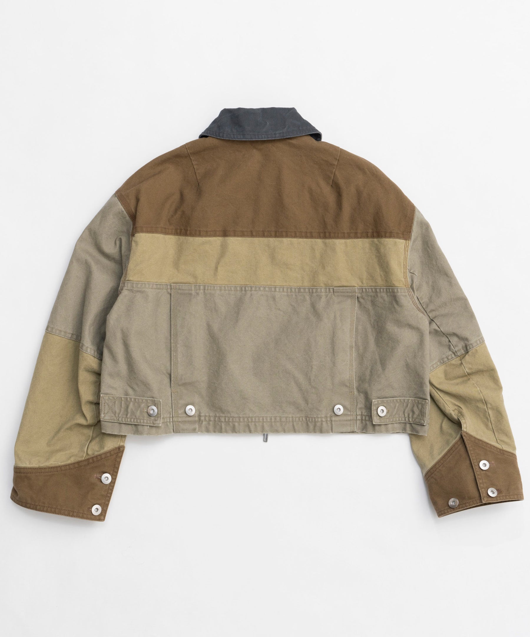 【25SPRING PRE-ORDER】Aging Processing Color Block Oxford Jacket