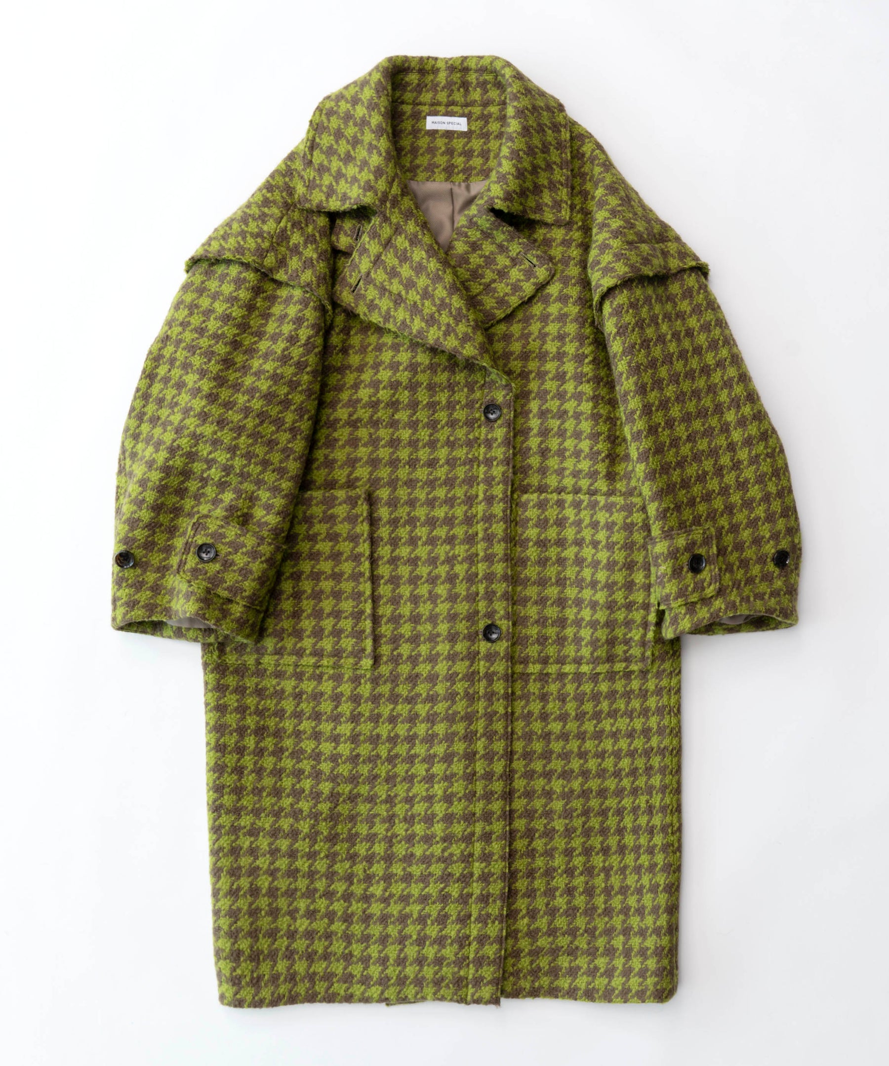 Cut-off Tweed Overcoat