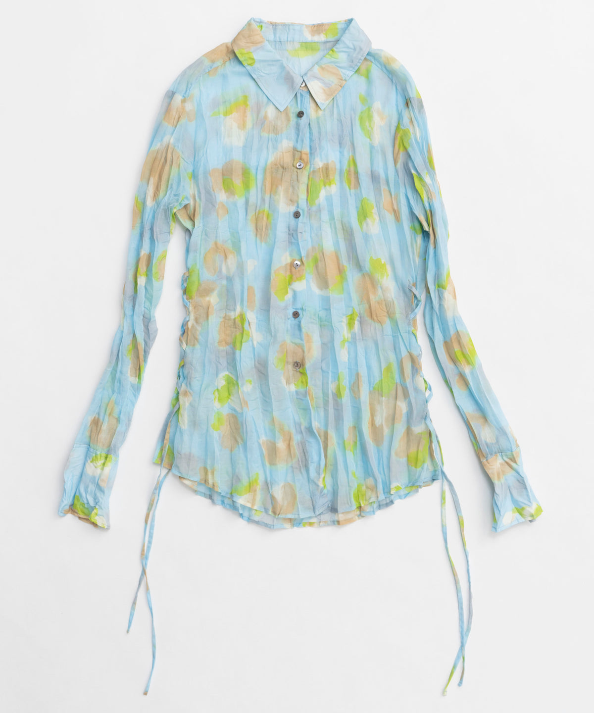 【25SPRING PRE-ORDER】Floral Pattern Pleated Shirt