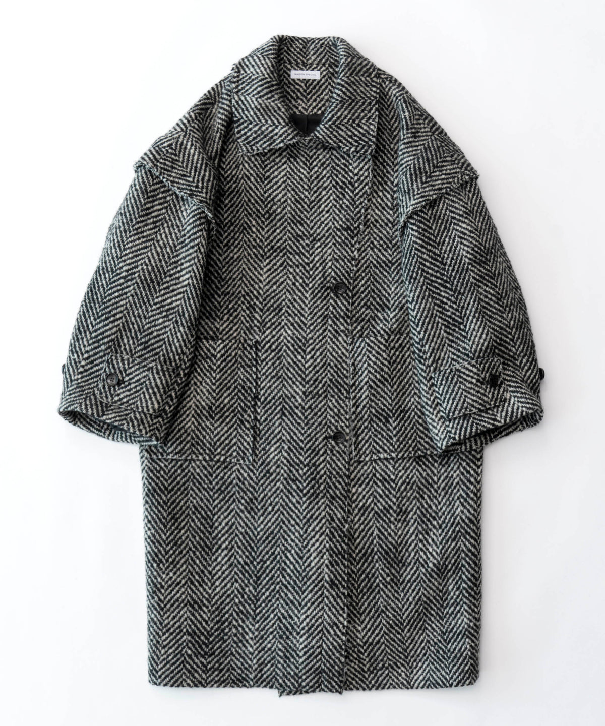 Cut-off Tweed Overcoat