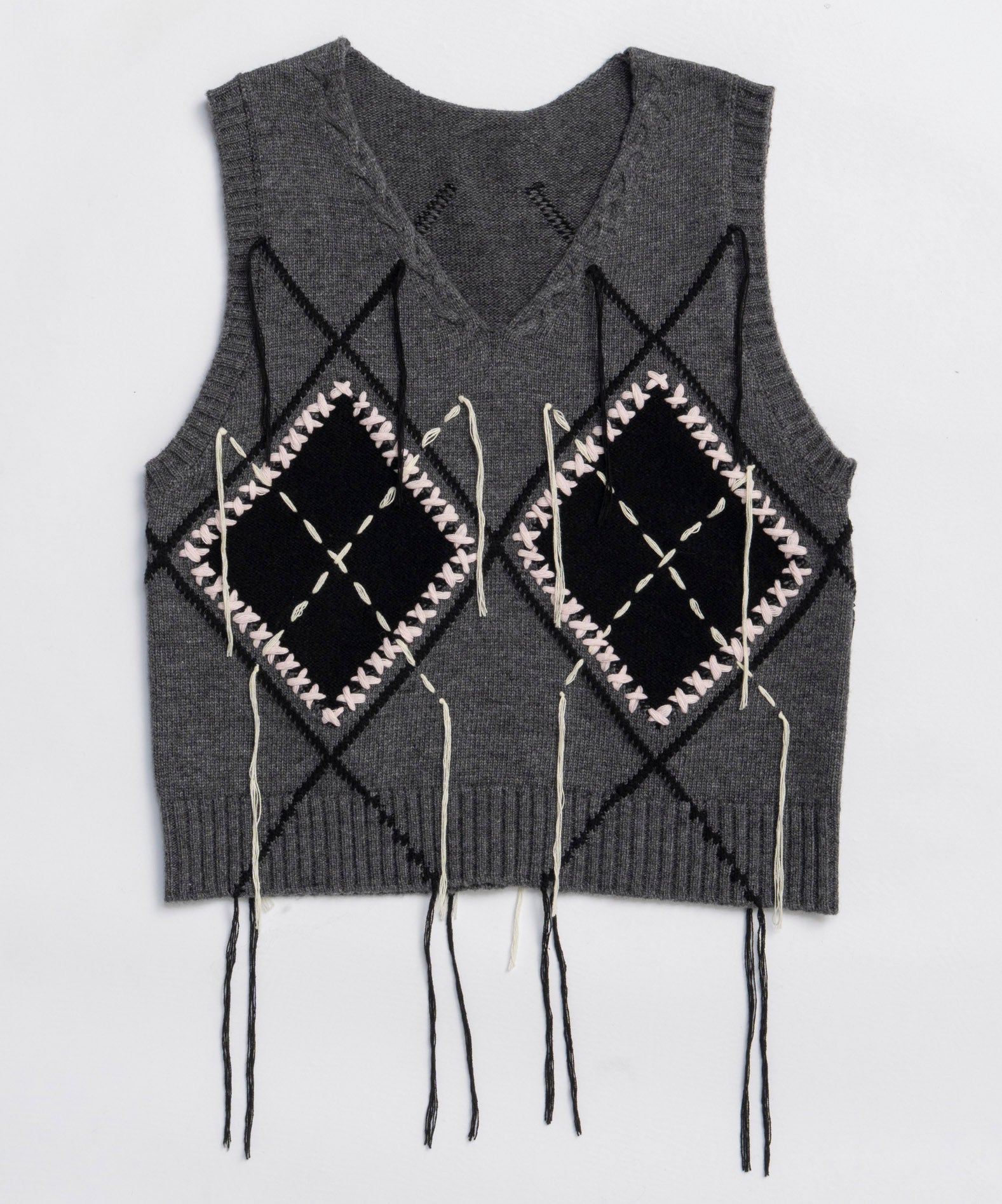 [25winter preoder] 스티치 아가일 니트 조끼