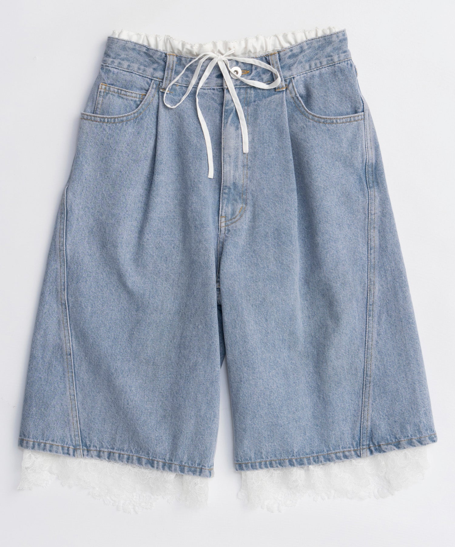 【26SPRING PRE-ORDER】Multi-Way Layered Denim Shorts