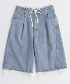 【26SPRING PRE-ORDER】Multi-Way Layered Denim Shorts