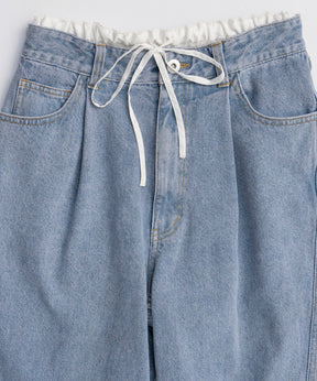 【26SPRING PRE-ORDER】Multi-Way Layered Denim Shorts