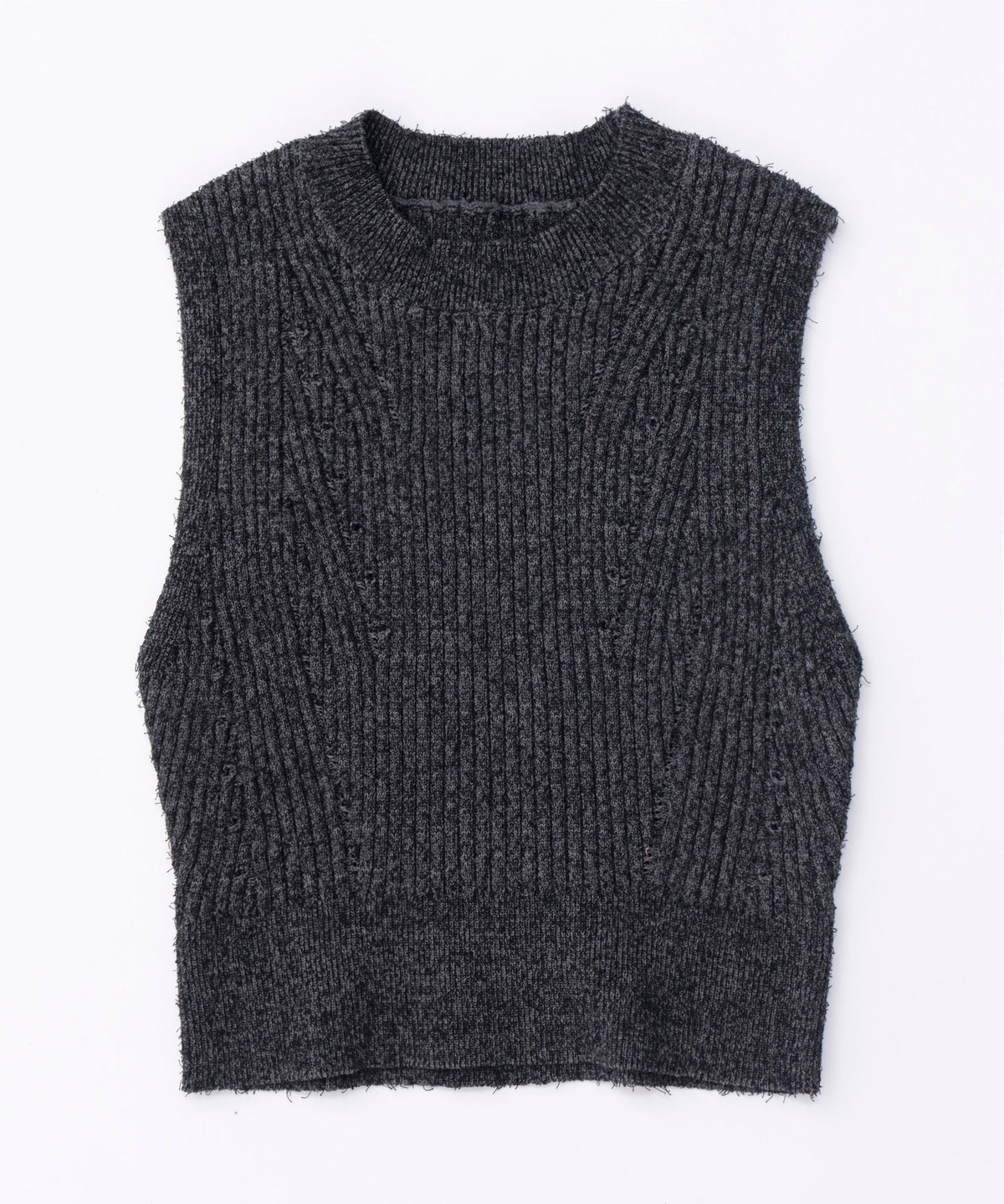 【24SPRING PRE-ORDER】Curl Yarn Short Length Sleeveless Knit Tops