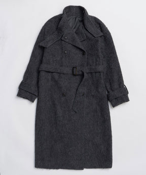 [25WINTER PRE-ORDER] Ribbon Collar Shaggy Long Coat