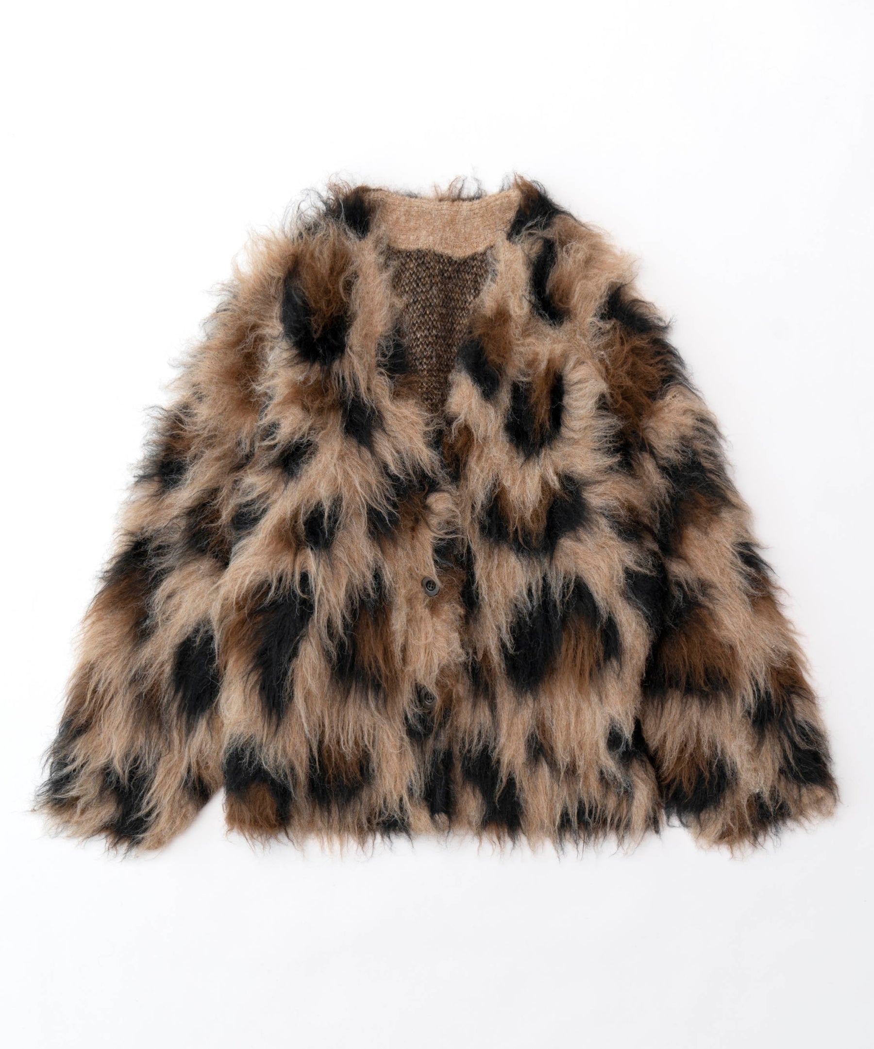Shaggy Leopard Knit Cardigan