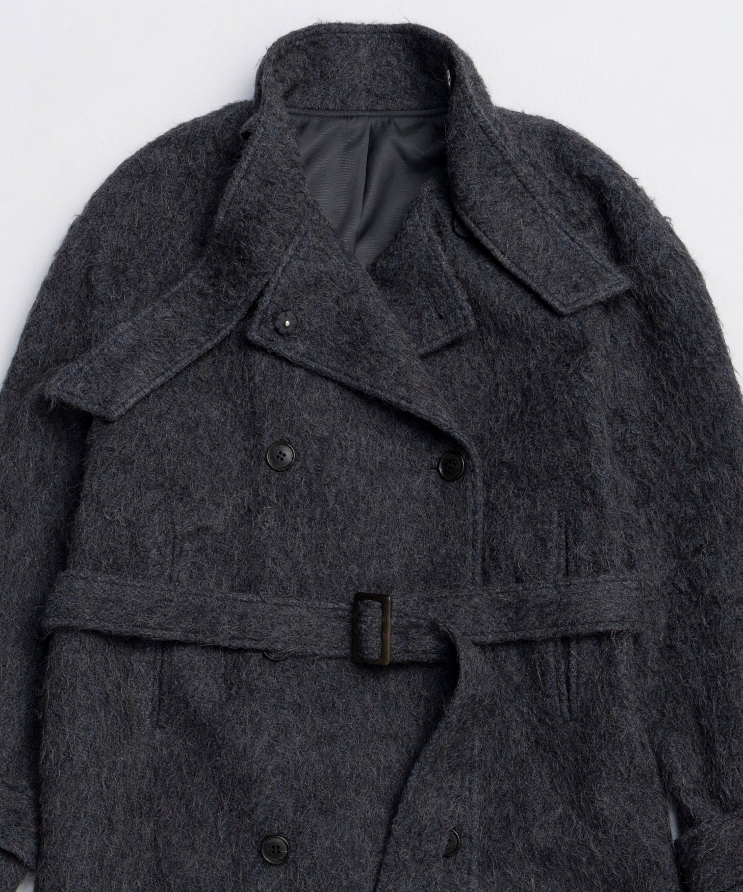 [25WINTER PRE-ORDER] Ribbon Collar Shaggy Long Coat