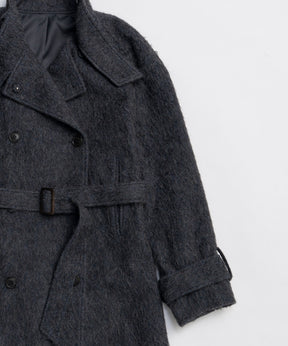 [25WINTER PRE-ORDER] Ribbon Collar Shaggy Long Coat