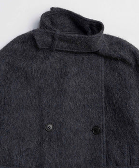 [25WINTER PRE-ORDER] Ribbon Collar Shaggy Long Coat