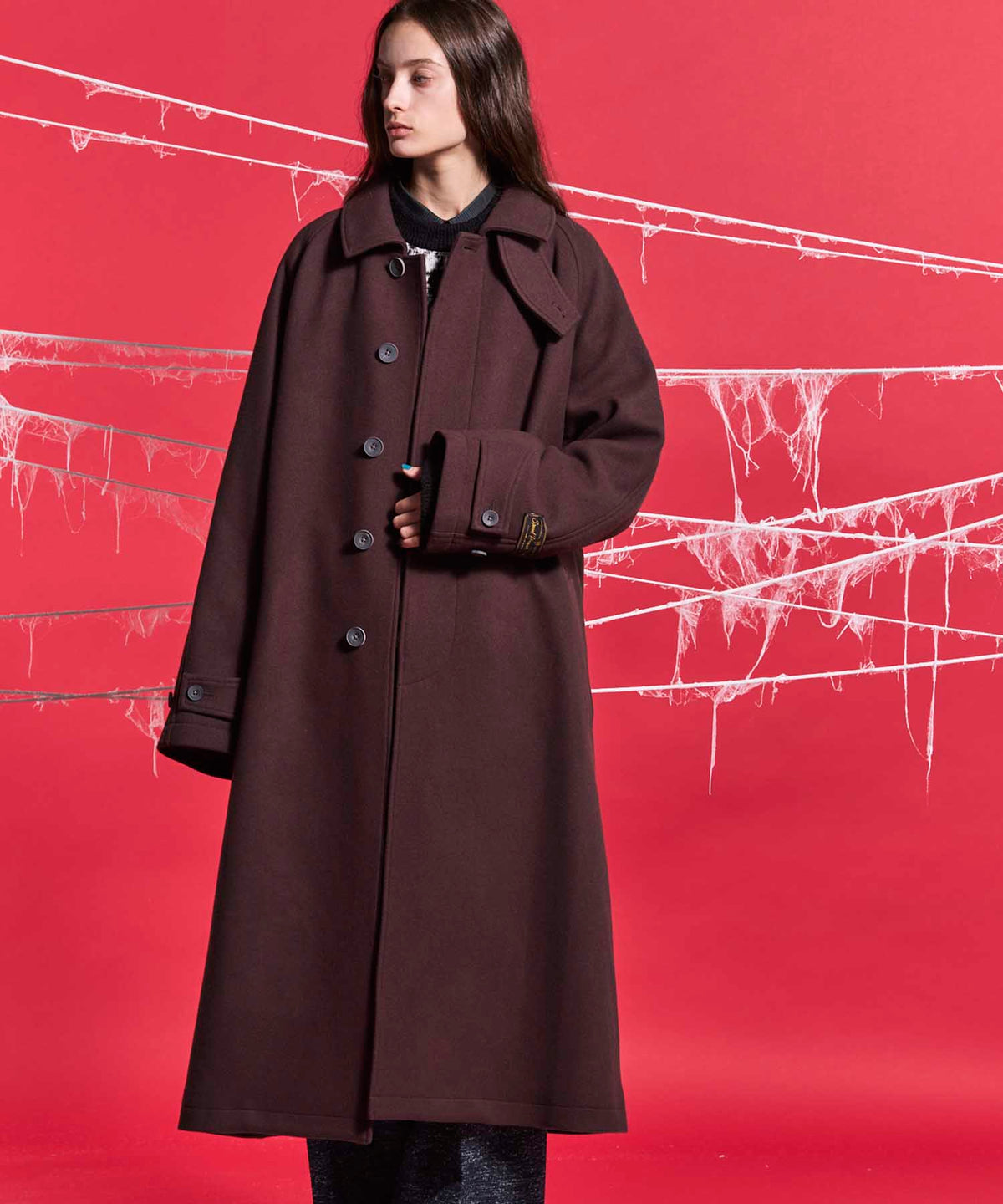 【24AW PRE-ORDER】Super170s Prime-Over Melton Balmachan Coat