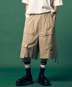 Impregnation Wool Mix Stretch Prime-Wide Cargo Shorts