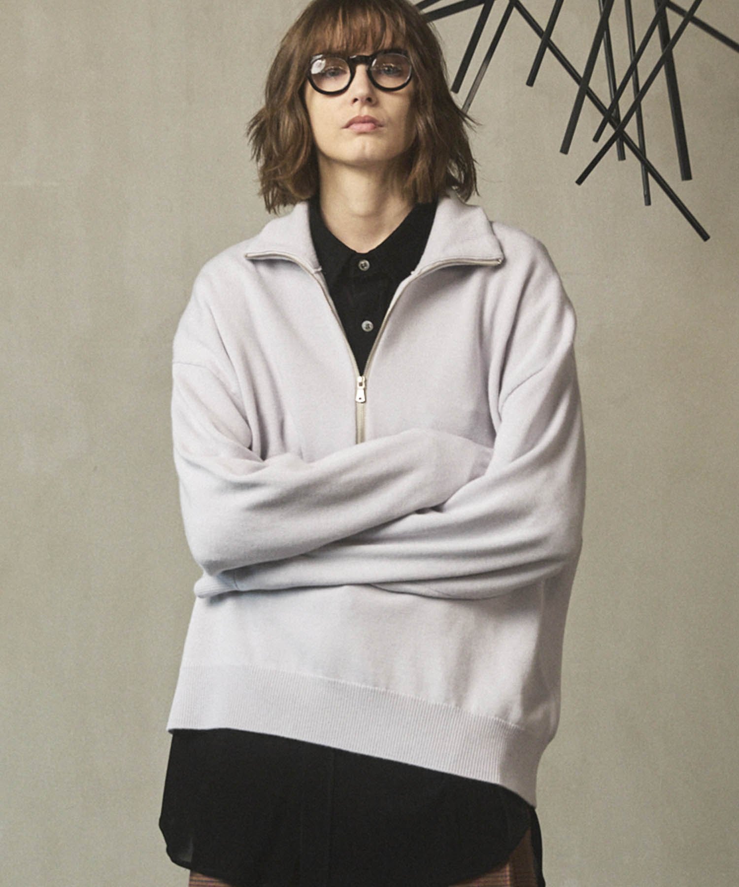 [25AW PRE-ORDER] Cashfeel Extra Fine Merino Wool Prime-Over Half Zip Knit Pullover