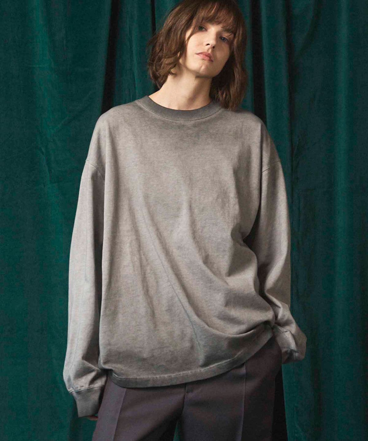 Gradation Dyed Prime-Over Crew Neck Long Sleeve T-Shirt