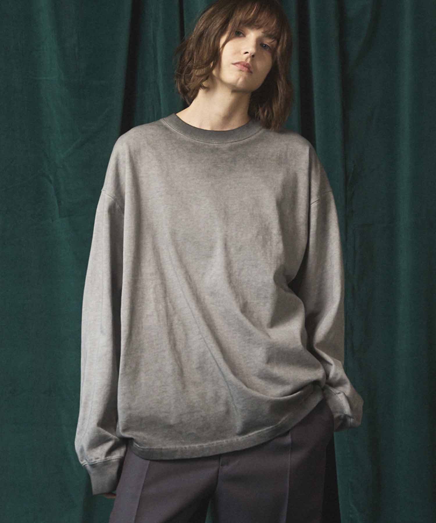 Gradation Dyed Prime-Over Crew Neck Long Sleeve T-Shirt