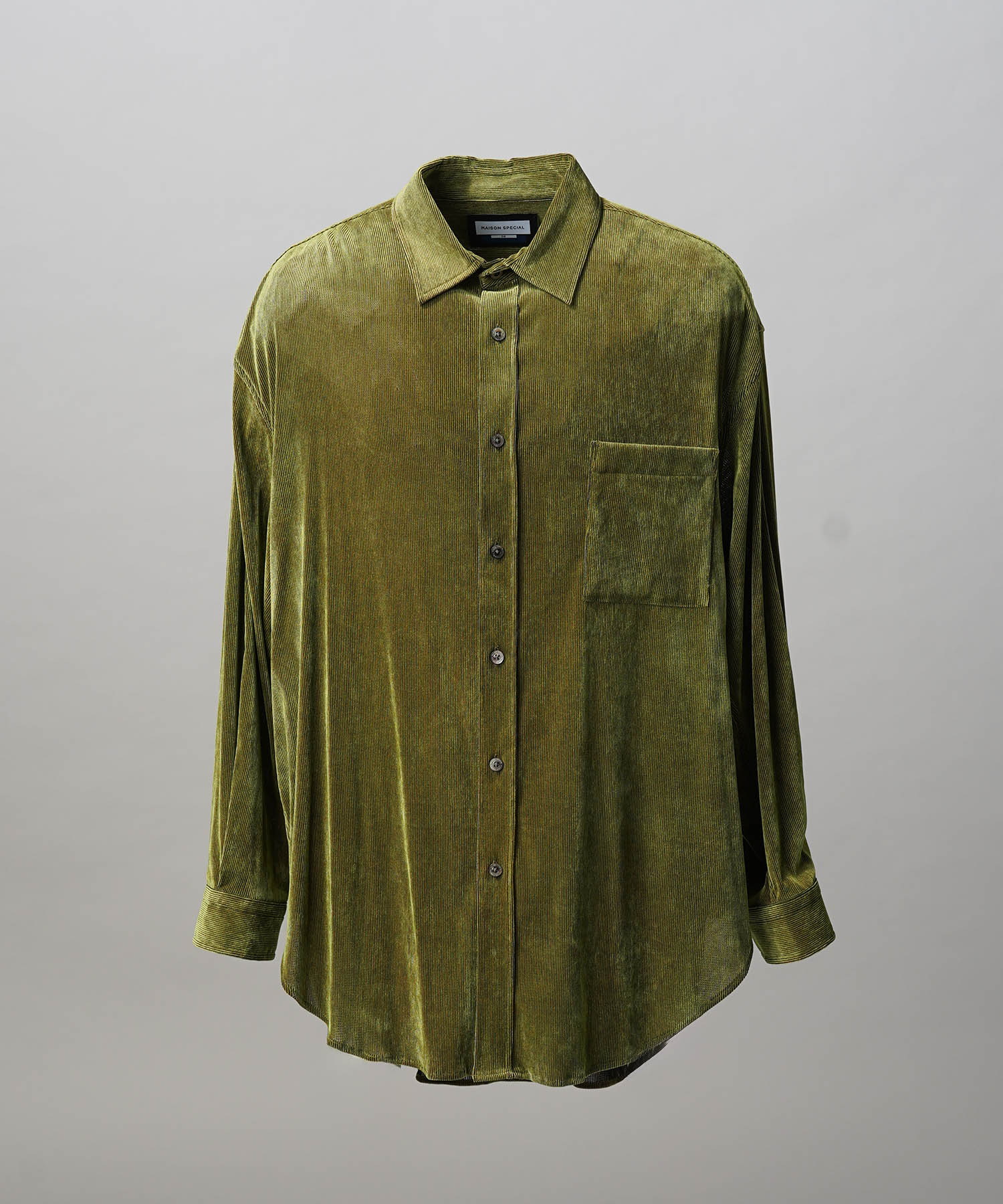 프라임 오버 플록 프린트 일반 칼라 셔츠 코트