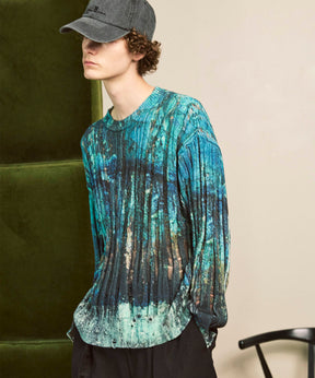 Wall Art Print Damage Knit Pullover