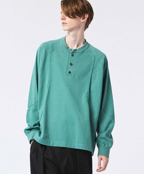 Curve switching Prime-Over Henry Neck Long Sleeve T-Shirt