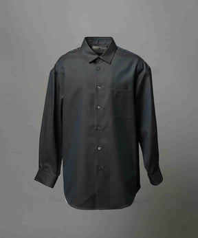 4 Colors Chambray Washable Wool Prime-Over Regular Collar Shirt Coat