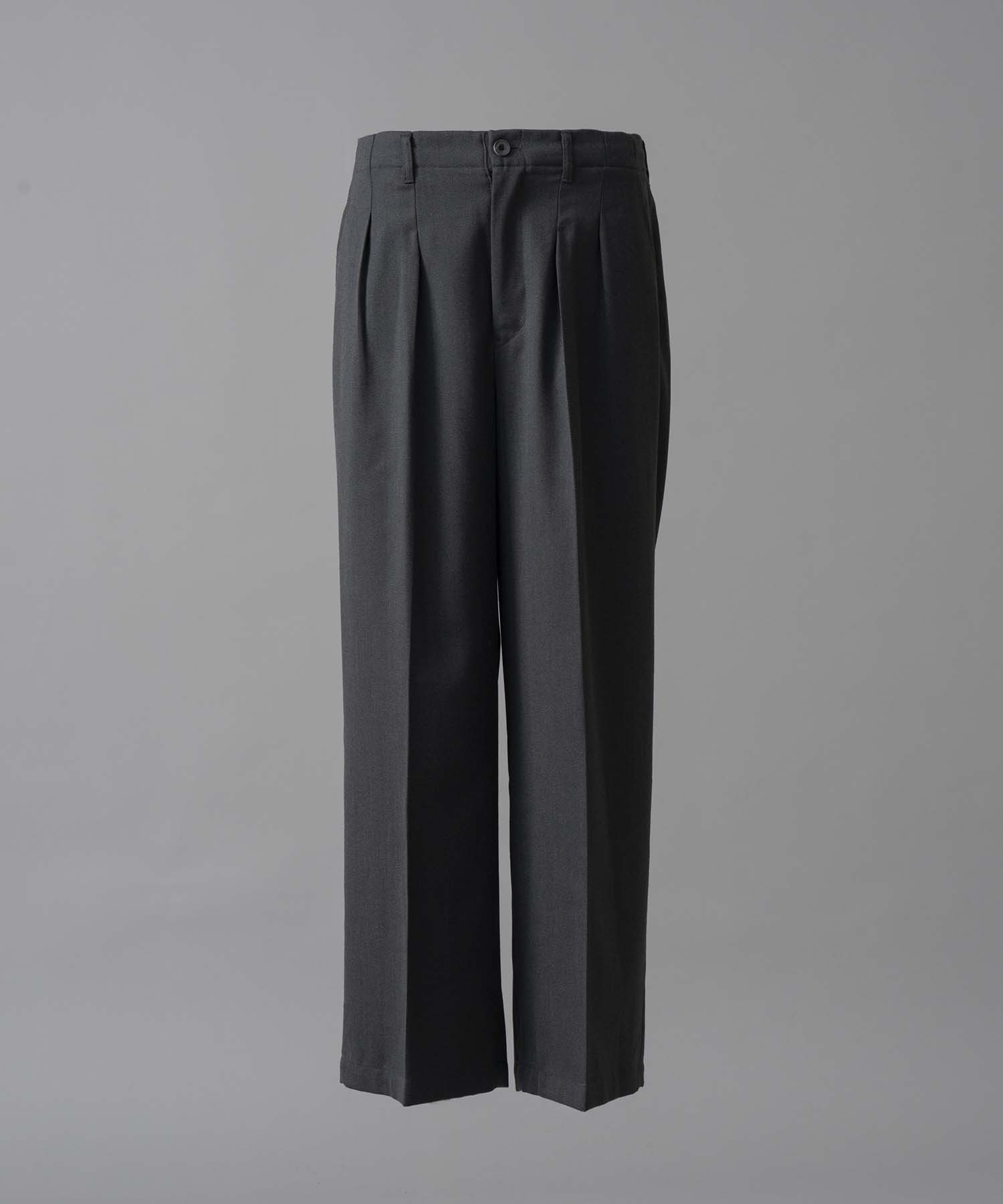 【Italian Dead Stock Fabric】Two-Tuck Wide Pants