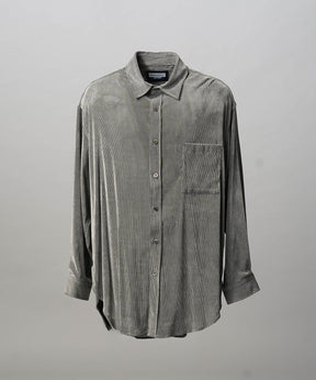 프라임 오버 플록 프린트 일반 칼라 셔츠 코트