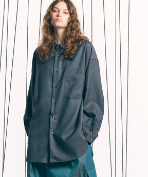 4 Colors CHAMBRAY WASHABLE WOOL PRIME-OVER SHIRT COAT