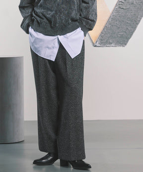 [Italian Dead Stock Fabric] ONE-TUCK WIDE PANTS (Copy)