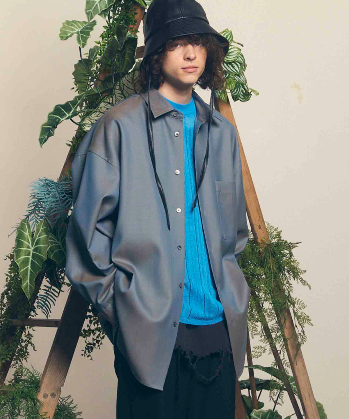 【25SS PRE-ORDER】4 Colors Chambray Washable Wool Prime-Over Shirt Coat