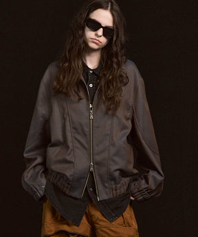 4 Colors Chambray Washable Wool Prime-Over Blouson