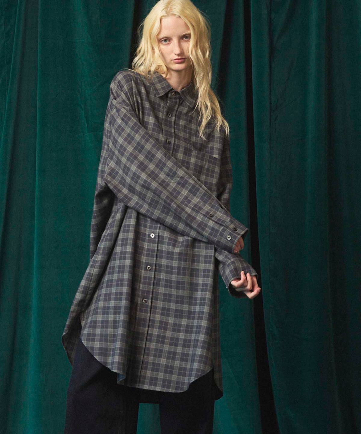 【Italian Dead Stock Fabric】Prime-Over Maxi Shirts Coat