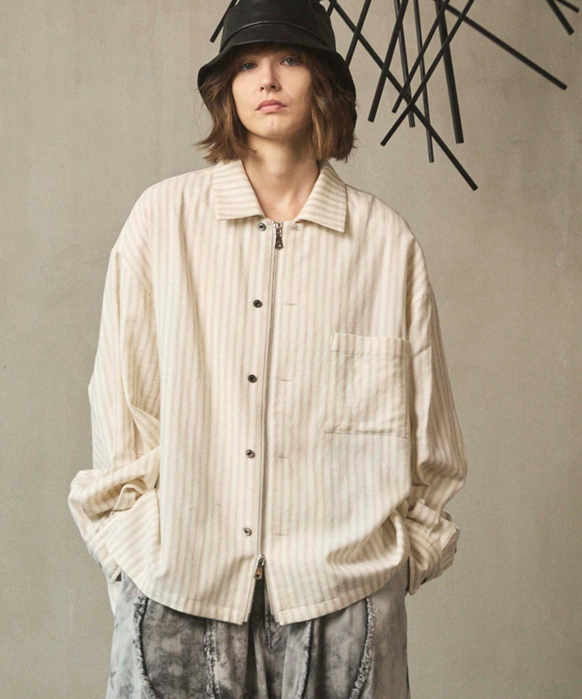 【Italian Dead Stock Fabric】Prime-Over 2way Zip Shirts