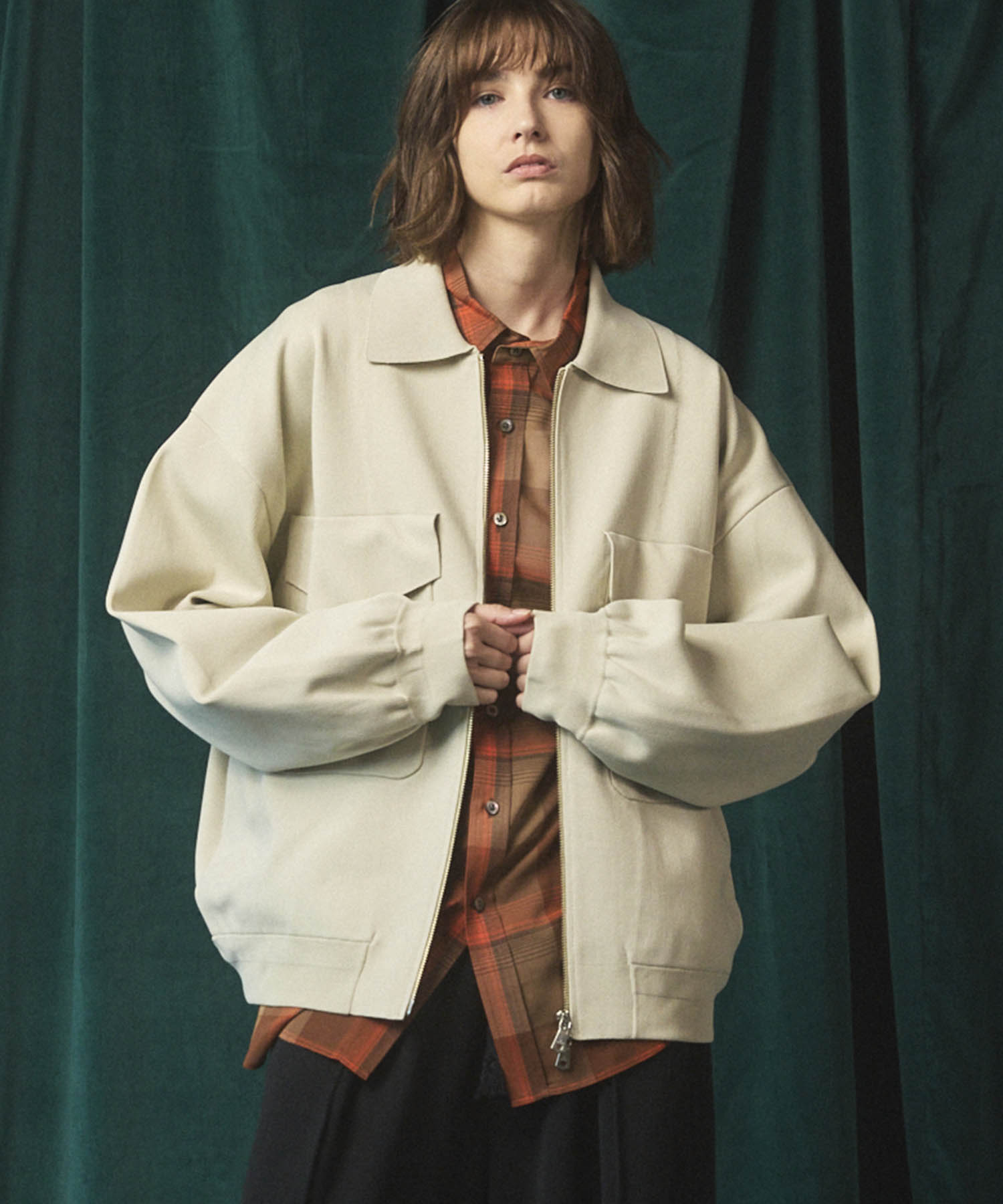 Somedays2ページ Prime-Over Double Pocket Knit Zip Blouson