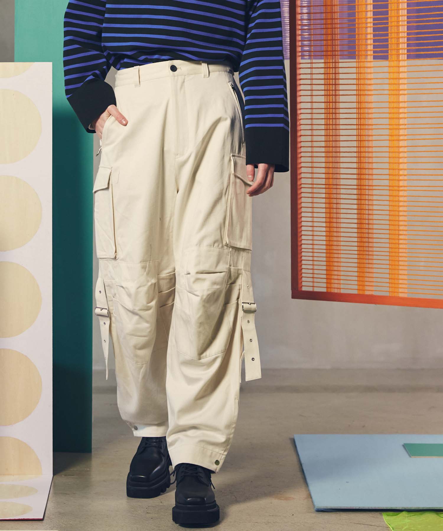 Cotton M Belted Cargo Pants