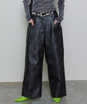 Cocoon Wide Silhouette Vegan Leather Pants