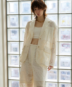 【25SPRING PRE-ORDER】Lace Fabric Docking Jacket