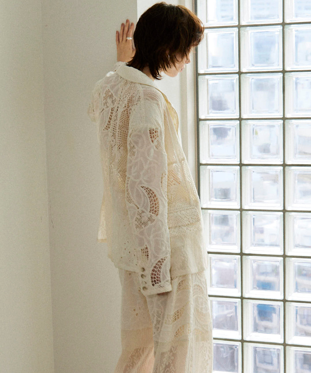 【25SPRING PRE-ORDER】Lace Fabric Docking Jacket