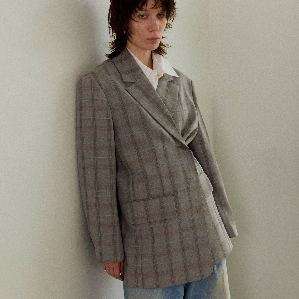 SALE】Single Button Oversized Jacket