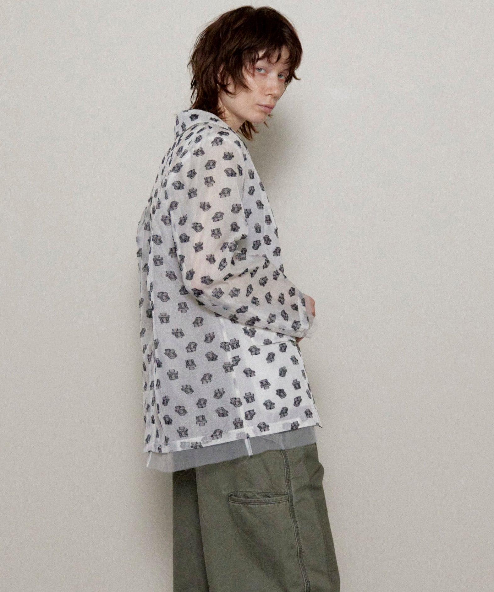 【25SPRING PRE-ORDER】Flower Pattern Sheer Jacket